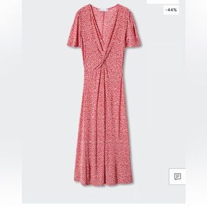 GUC Red textured print dress